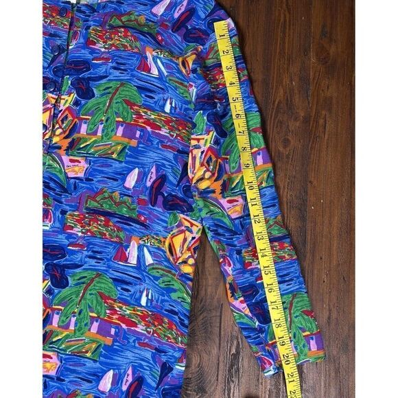 Vtg Ken Done Art to Wear Boating Button Down Long Sleeve Shirt 2 Piece Size M - Picture 11 of 13